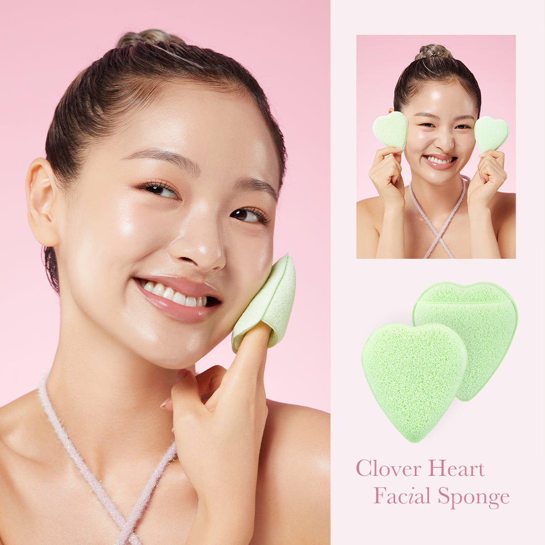 Clover Heart Facial Sponge - Image 3