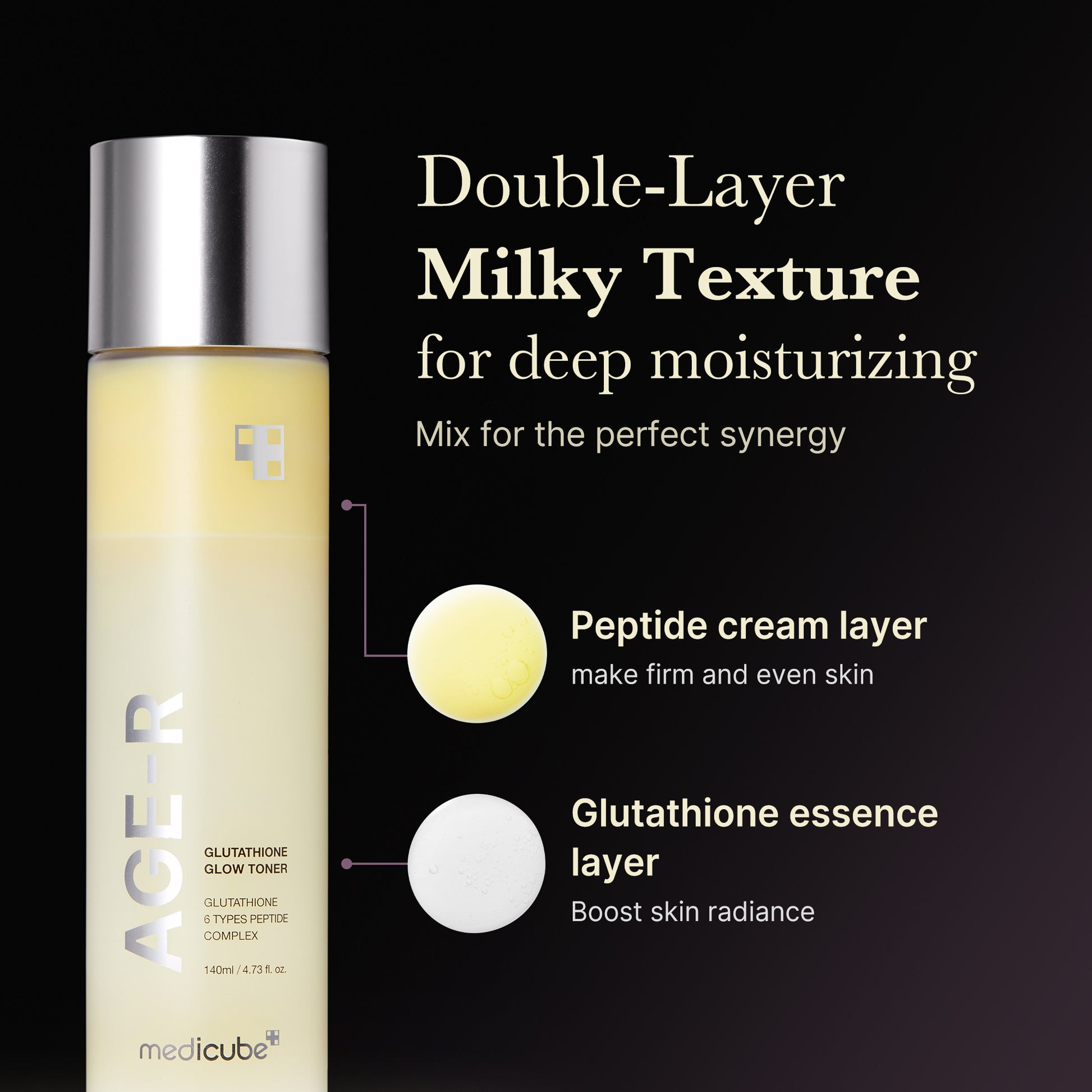 AGE-R Glutathione Glow Milk Toner - Image 3
