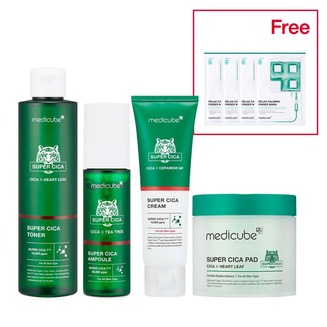 Super Cica Pads + Toner + Ampoule + Cream