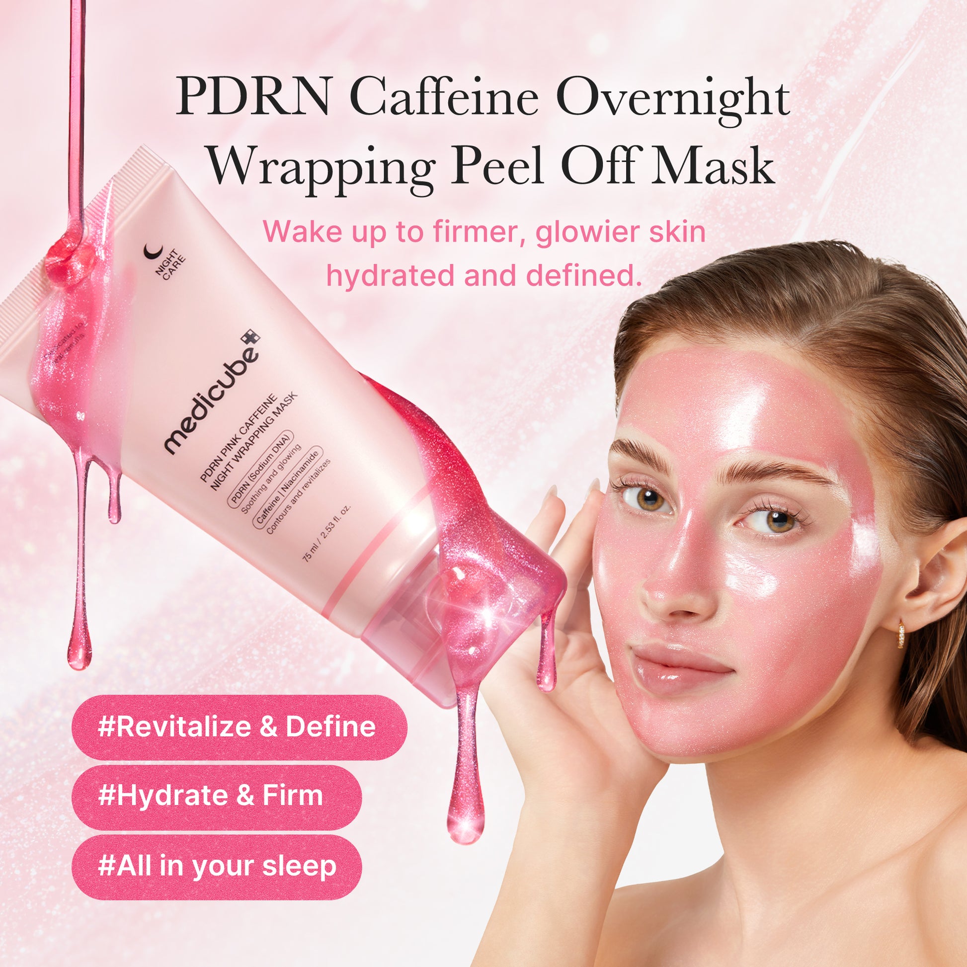 PDRN Pink Caffeine Overnight Wrapping Mask - Image 2